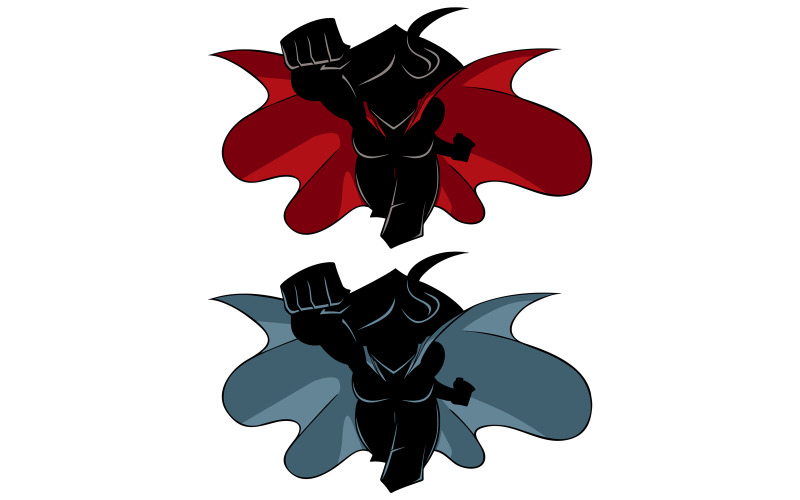 Superheldin kommende Silhouette - Illustration