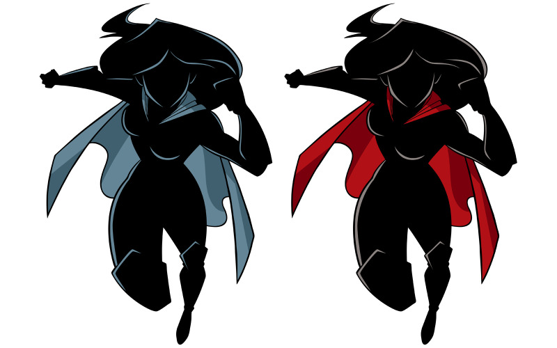 Superheldin Running Silhouette - Illustratie