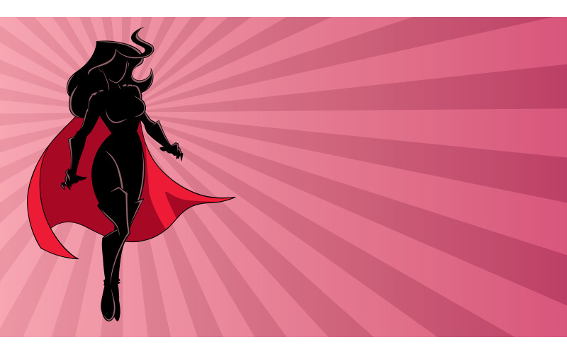 Download Иллюстрация "Superheroine Flying Ray Light Silhouette - Illustration" / Superheroine Flying Ray Light Silhouette - Illustration - Иллюстрация на тему графика woman,cape,superheroine,super,heroine,silhouette,power,hero,superhero,flying,floating,ray light,sunlight,sunbeam,abstract,background,powerful,energy,illustration,cartoon