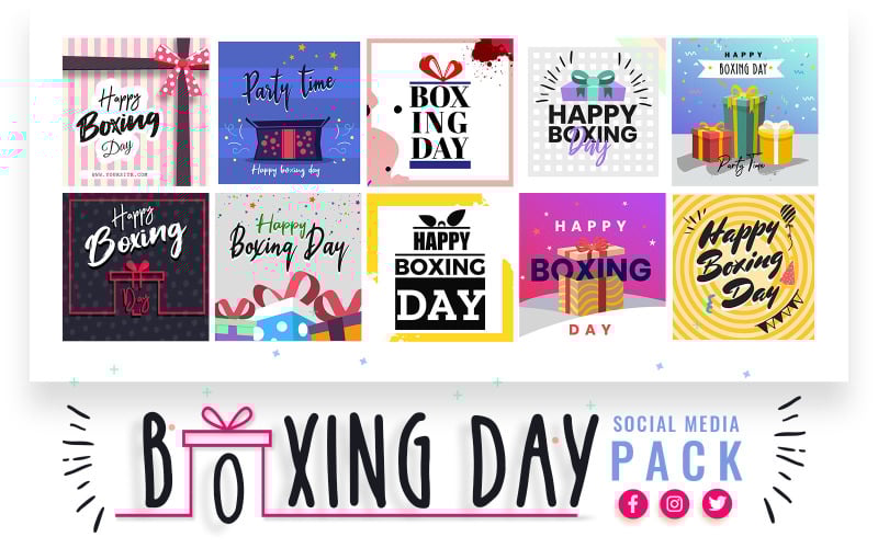 Download Шаблон для соцсетей "Boxing Day Social Media Template" / Boxing Day Social Media Template - Шаблон для соцсетей на тему графика boxing,day,social,media,templates,promotion,activities,template,promotions,facebook,instagram,twitter,post,banner,creative