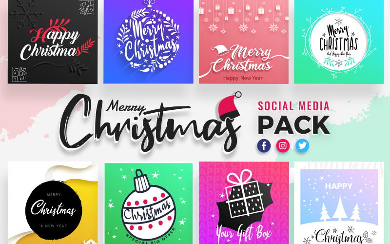 Download Шаблон для соцсетей "Christmas Social Media Template" / Christmas Social Media Template - Шаблон для соцсетей на тему графика christmas,social,media,templates,template,promotion,facebook,instagram,twitter,post,banner,celebration,holiday,promotions,celebrations