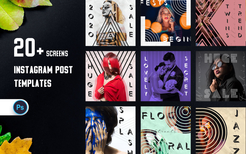 Download Шаблон для соцсетей "Instagram Post Social Media Template" / Instagram Post Social Media Template - Шаблон для соцсетей на тему графика instagram,post,template,social,media,pack,banner,business,fashion,online,shopping,blog,magazine,facebook,templates
