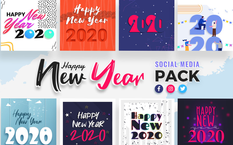 Download Шаблон для соцсетей "New Year Social Media Template" / New Year Social Media Template - Шаблон для соцсетей на тему графика new,year,social,media,template,templates,post,banner,facebook,instagram,twitter,stories,creative,celebration,promotions