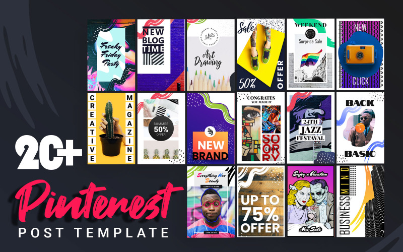 Download Шаблон для соцсетей "Pinterest Post Social Media Template" / Pinterest Post Social Media Template - Шаблон для соцсетей на тему графика pinterest,social,media,template,templates,post,banner,banners,stylish,fashion,modern,business,magazine,blog,creative