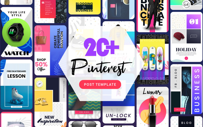 Download Шаблон для соцсетей "Pinterest Post Social Media Template" / Pinterest Post Social Media Template - Шаблон для соцсетей на тему графика pinterest,social,media,template,templates,post,banner,promotion,promotions,banners,creative,fashion,business,modern,online,shopping