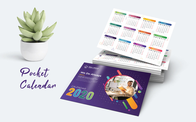 Pocket Calendar 2020 - Vállalati-azonosság sablon