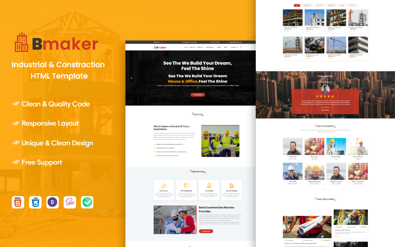 Bmaker responsieve HTML-websitesjabloon