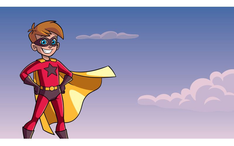Fondo de cielo de Super Boy - Ilustración