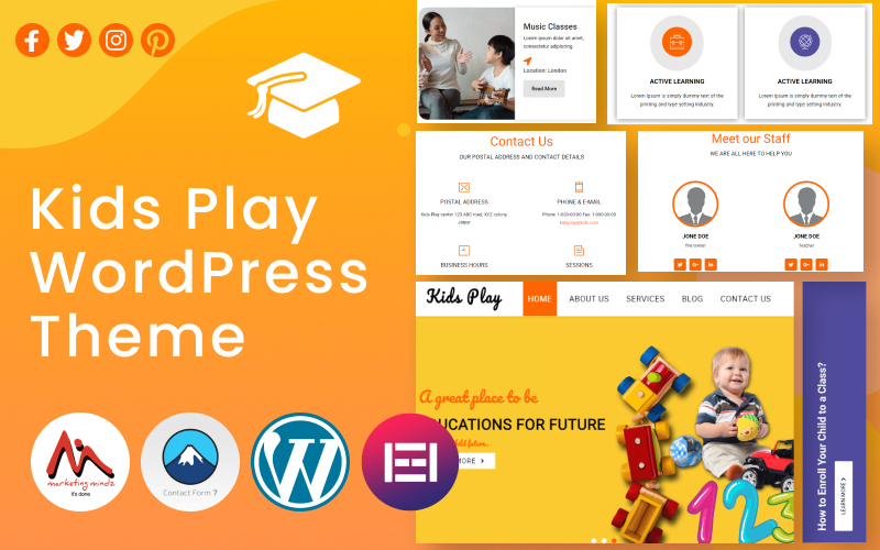 Kinder spielen - Bildung WordPress Theme