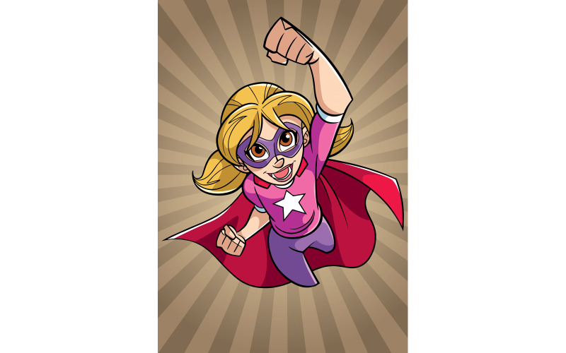 Супер дівчина літаючих Ray світлому фоні - ілюстрація
