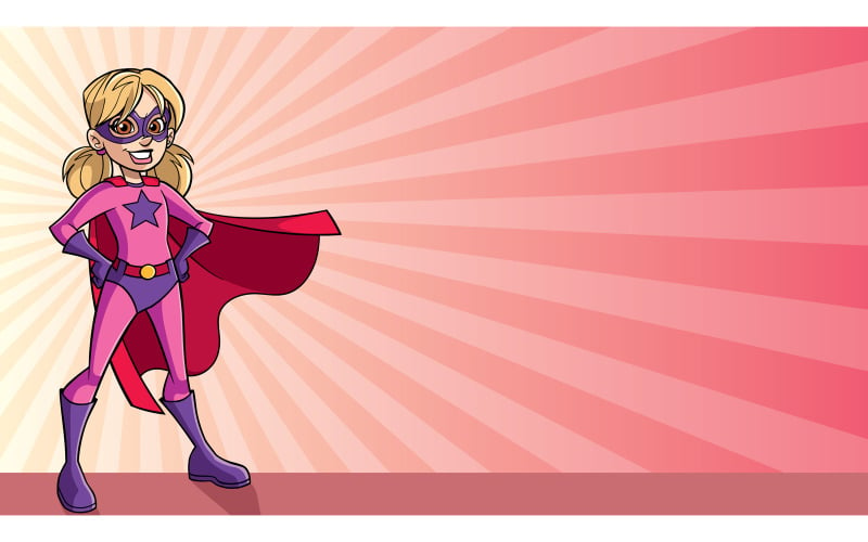 Super Girl Ray Light Background - Illustration