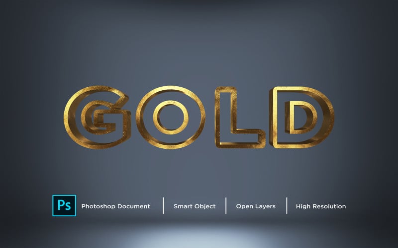 Altın Metin Efekti Tasarımı Photoshop Katman Stili Etkisi - İllüstrasyon