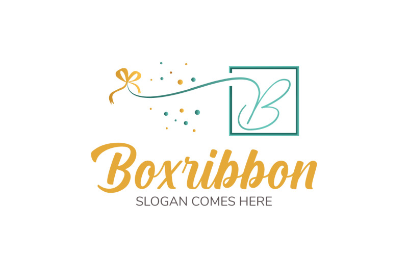 Modelo de logotipo Boxribbon - ilustração