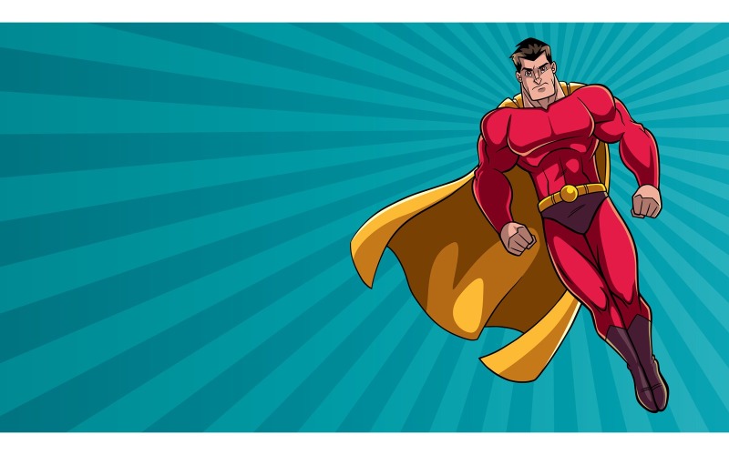 Superbohater latający promień światła w tle 2 - ilustracja