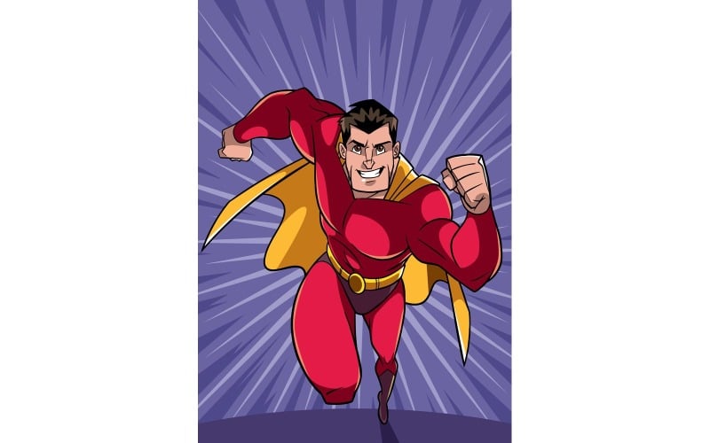 Download Иллюстрация "Superhero Running - Illustration" / Superhero Running - Illustration - Иллюстрация на тему графика man,hero,cape,superhero,super,running,fast,protection,yellow,muscles,muscular,costume,intervention,specialist,expert,savior,brave,courage,courageous,health