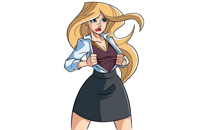 Superheroine pod krytem - ilustrace
