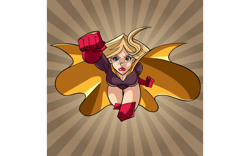 Superhjälte som kommer på dig Ray Light Background - Illustration