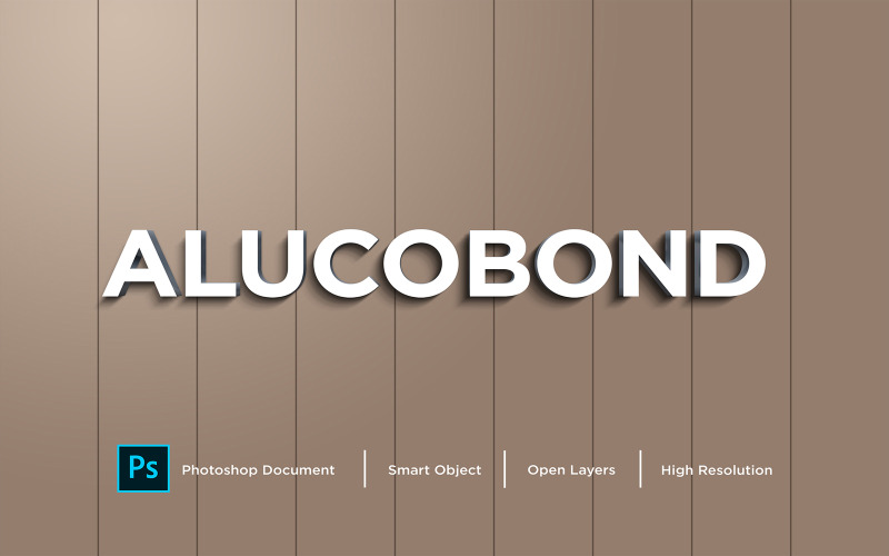 Alucobond Text Effect Design Efekt stylu warstwy Photoshop - ilustracja