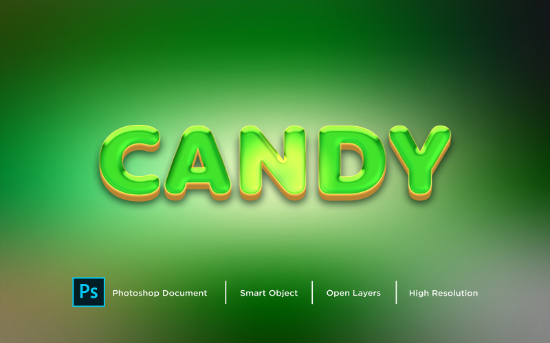 Candy Text Effect Design Photoshop Layer Style Effet - Illustration