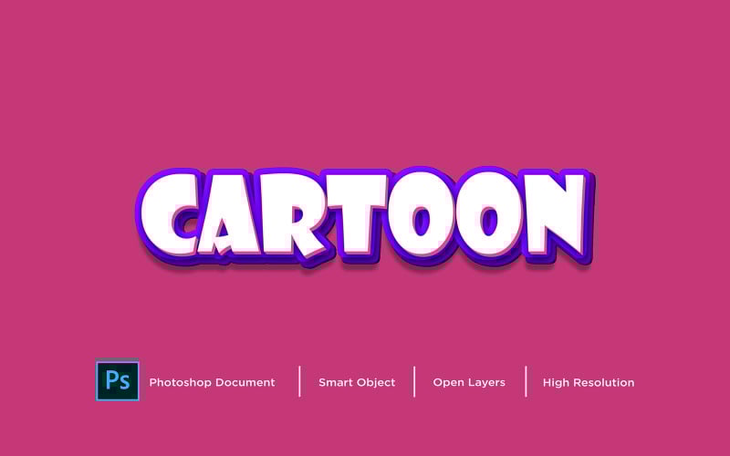 Cartoon Text Effect Design Photoshop Layer Style Effect - Illustration