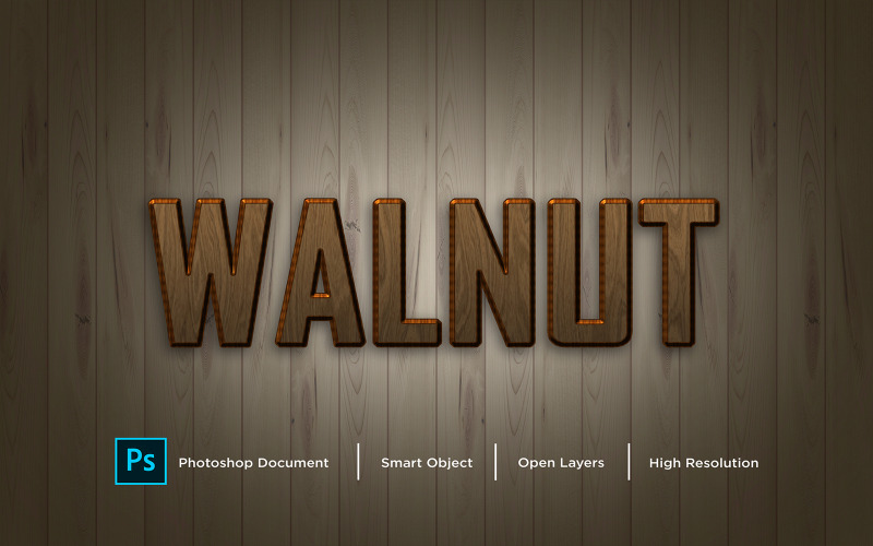 Ceviz Metin Efekti Tasarımı Photoshop Katman Stili Etkisi - İllüstrasyon