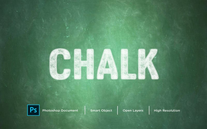 Chalk Text Effect Design Photoshop Layer Style Effect - Illustrazione