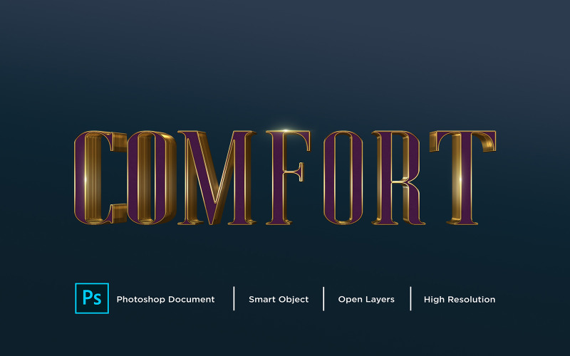 Comfort-teksteffectontwerp Photoshop-laagstijleffect - illustratie