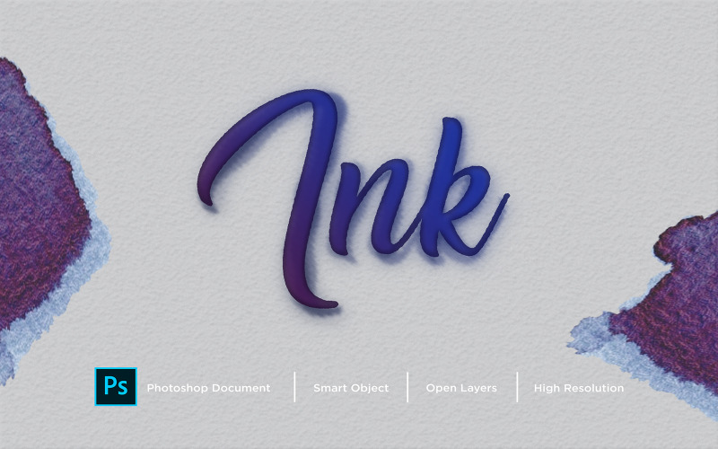 Diseño de efecto de texto de tinta Efecto de estilo de capa de Photoshop - Ilustración