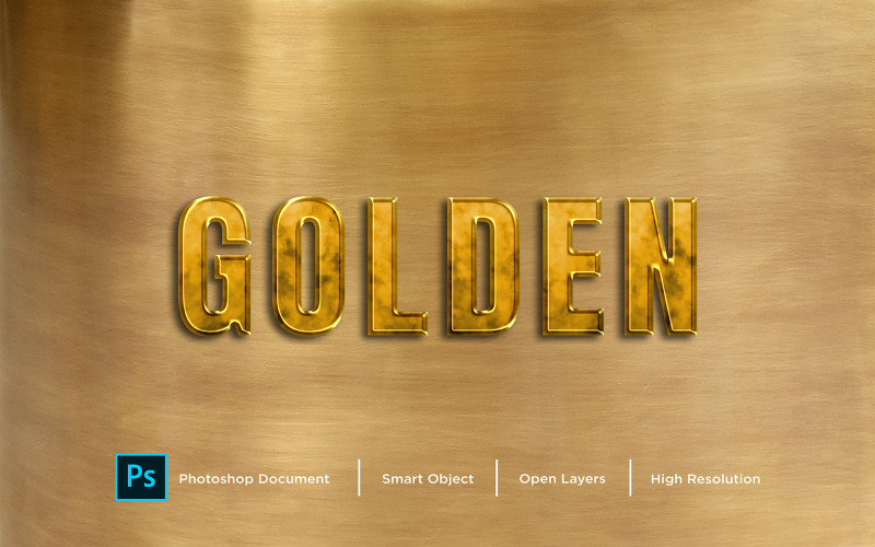 Diseño de efecto de texto dorado Efecto de estilo de capa de Photoshop - Ilustración