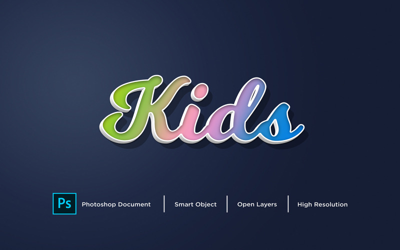 Дизайн детских текстовых эффектов, эффект стиля слоя в фотошопе - Иллюстрация