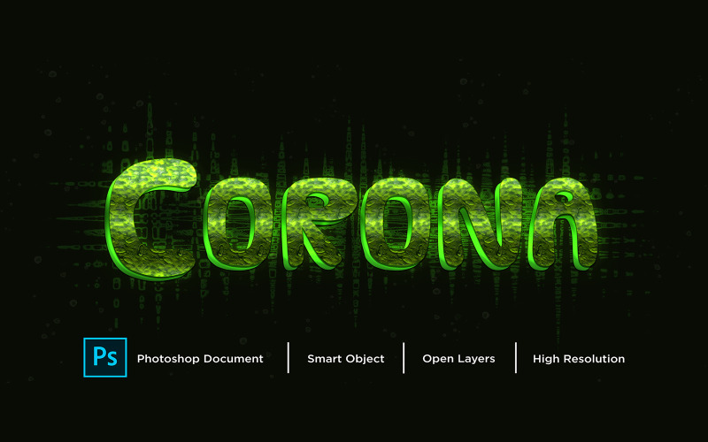 Effet de texte Corona Design effet Photoshop Layer Style - Illustration