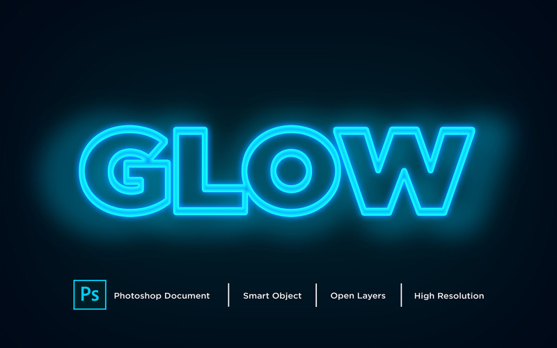 Effet de texte Glow Design effet de style de calque Photoshop - Illustration