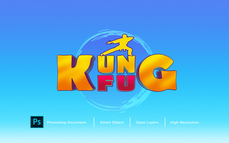 Effet de texte Kung Fu Design effet de style de calque Photoshop - Illustration