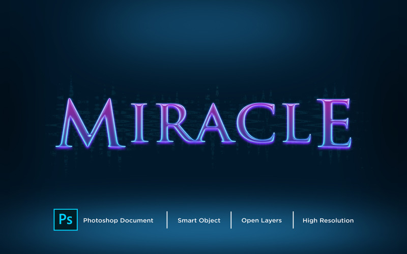 Effet de texte miracle Design effet de style de calque Photoshop - Illustration