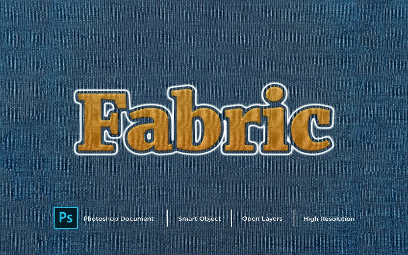 Fabric Text Effect Design Photoshop Layer Style Effect - Illustration