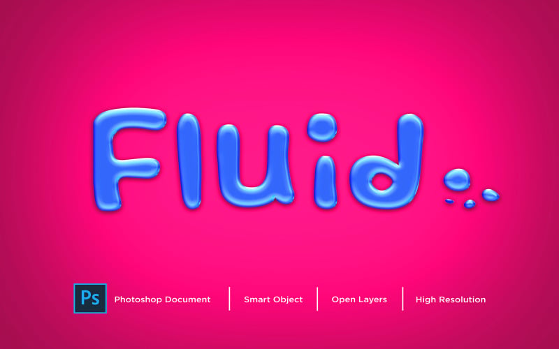 Fluid Text Effect Design Photoshop Layer Style Effect - Illustration