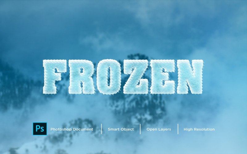 Frozen Text Effect Design Photoshop Layer Style Effect - Illustration