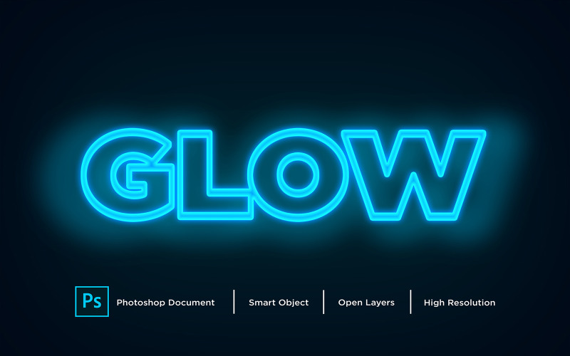 Glow Text Effect Design Photoshop Layer Style Effect - illustratie