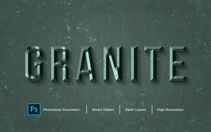 Granito Text Effect Design Photoshop Layer Style Effect - Illustrazione