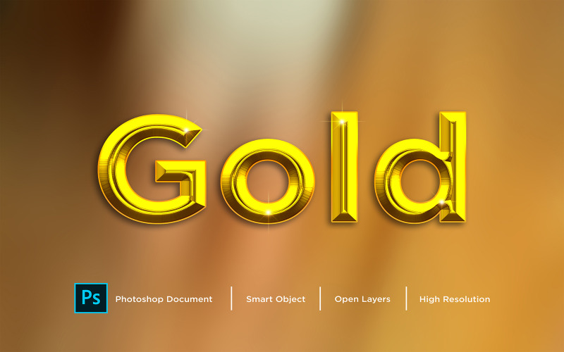 Guldtexteffektdesign Photoshop Layer Style Effect - Illustration