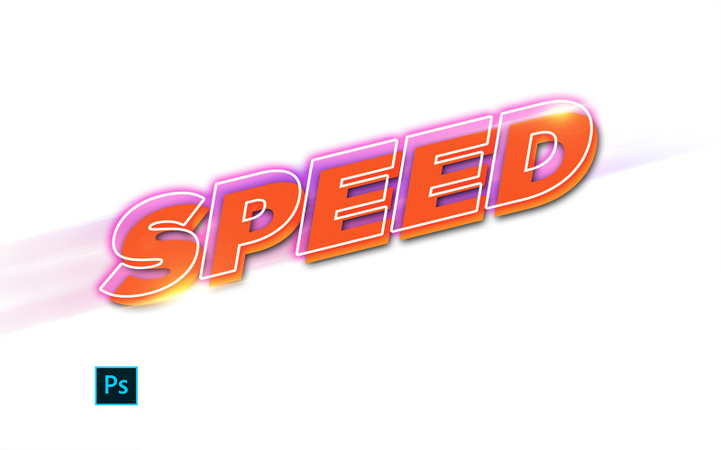 Hastighetstexteffektdesign Photoshop Layer Style Effect - Illustration