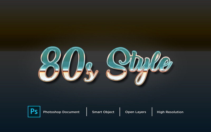 80s Style Text Effect Design Photoshop Layer Style Effect - Illustrazione