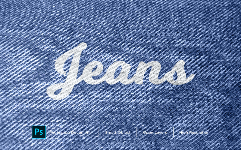 Jeans Effetto Testo Design Effetto Photoshop Stile Livello - Illustrazione