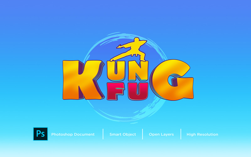 Kung Fu Texteffekt Design Photoshop Layer Style Effekt - Illustration
