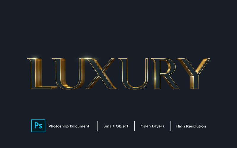 Luxury Text Effect Design Photoshop Layer Style Effect - Illustrazione