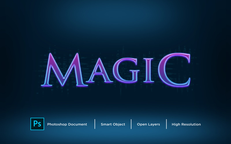 Magisk texteffektdesign Photoshop Layer Style Effect - Illustration