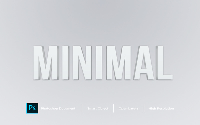 Minimal Text Effect Design Photoshop Layer Style Effect - Illustrazione