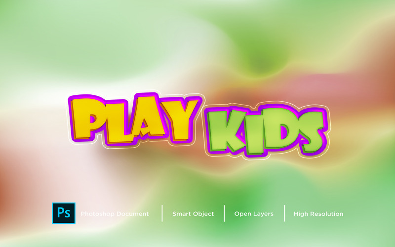 Paly Kids Text Effect Design Photoshop Layer Style Effect - Ilustração