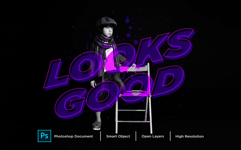 Parece bom efeito de texto Design Photoshop Layer Style Effect - Ilustração