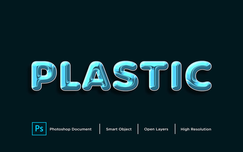 Plastic Text Effect Design Photoshop Layer Style Effect - Illustration